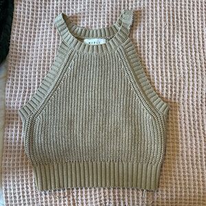 Mable halter crop top in tan in a size small